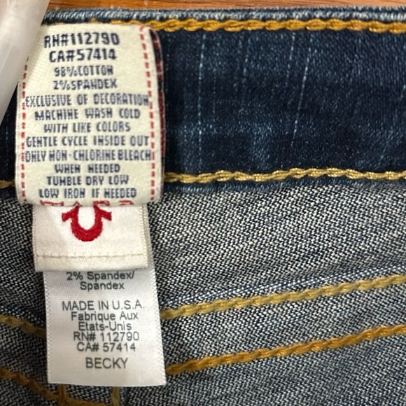 True Religion BootCut Becky Jeans flap pockets  size 27 made in USA - Picture 6 of 8